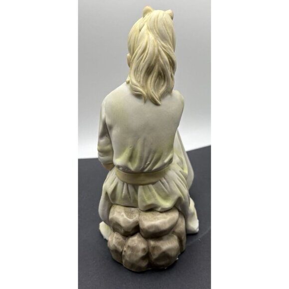 ANDREA By SADEK Porcelain Girl Sitting On A Rock In Deep Thought #9698 - Picture 4 of 8
